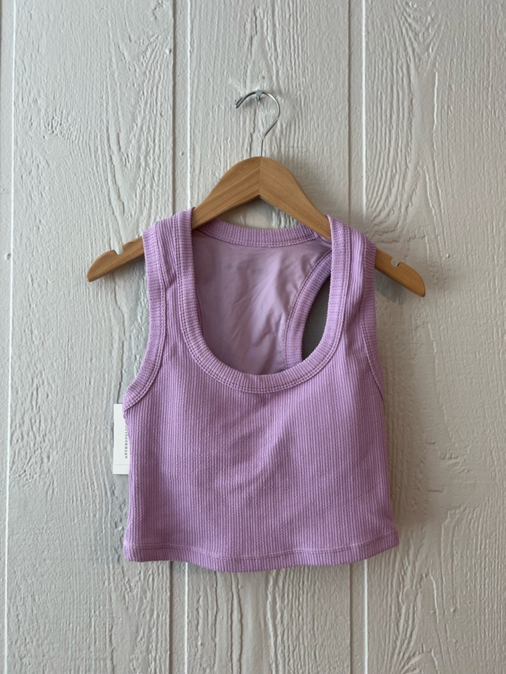 The Upside Lavender Ribbed Scoop Crop Tank - Picture 4 of 5